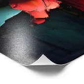 Opvallende rode bloem in Abstract Foto Afdruk (Hoek)