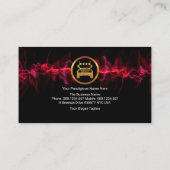 Opvallende rode elektrische bliksemwagen voor hire visitekaartje (Achterkant)