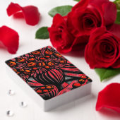 Opvallende rode en zwarte bloemige kunstwerken pokerkaarten (Insitu (Valentijn))