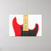 Opvallende rode gitaar - canvas afdruk (Voorkant)
