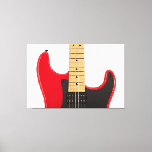 Opvallende rode gitaar - canvas afdruk (Voorkant)
