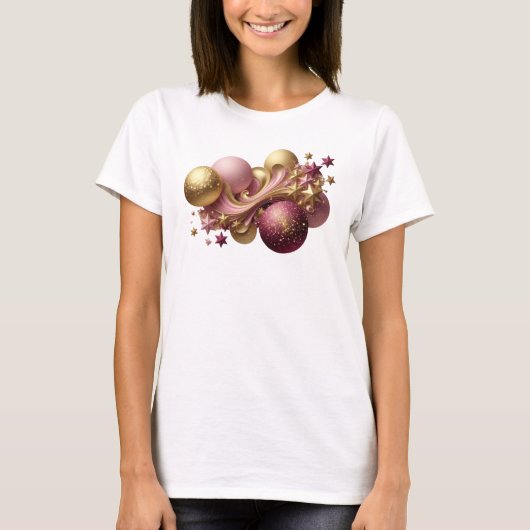 Opvallende Rode KERSTBODE Quote T-shirt (Voorkant)