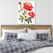 Opvallende rode papavers op een heldere witte acht canvas afdruk (Insitu (Slaapkamer))