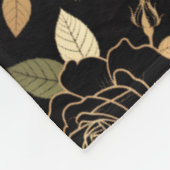 Opvallende roos- en knopsamenstelling fleece deken (Hoek)