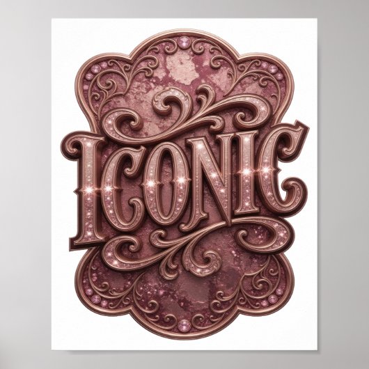 Opvallende Roze ICONISCHE Statement Design Poster (Voorkant)