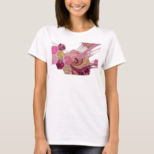 Opvallende Roze ROZE EN GOUD GLITTER VLOEISTOF Pri T-shirt