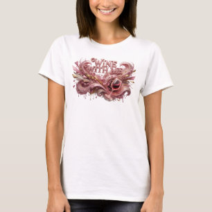 Opvallende roze WINE WITH ME tekst ontwerp T-shirt