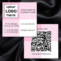 Opvallende roze witte Gingham vierkante Logo QR-co