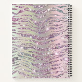 Opvallende roze zilveren tijger Zebra glitter Notitieboek (Achterkant)