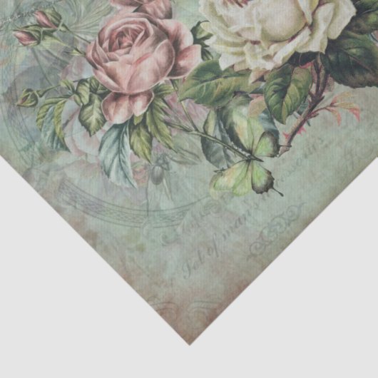 Opvallende Rozen op grijze achtergrond Tissuepapier (Detail)