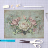 Opvallende Rozen op  grijze achtergrond Tissuepapier (Craft)