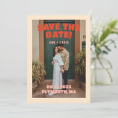 Opvallende Save the Date sjabloon | Bewerkbare tro (Staand voorkant)