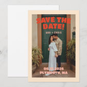 Opvallende Save the Date sjabloon | Bewerkbare tro (Voorkant / Achterkant)