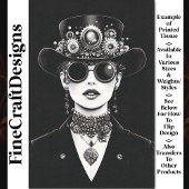 Opvallende Steampunk Vrouw Monochrome AC5 Decoupag Tissuepapier