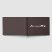 Opvallende typografie Bruine moderne trouw aangepa Gastenboek (Volledig)