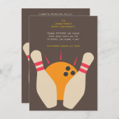 Opvallende uitnodiging voor Bowling Party (Voorkant / Achterkant)