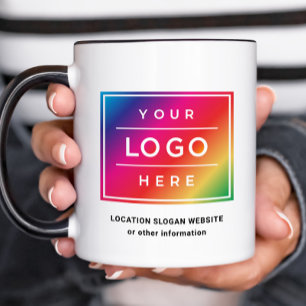 Opvallende verloop logo voor maatwerk bedrijfsnaam mok