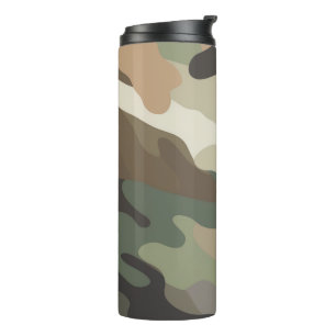 Opvallende, vette camouflageprint thermokop thermosbeker