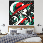 Opvallende visuele illustraties #4 canvas afdruk (Insitu (Slaapkamer))