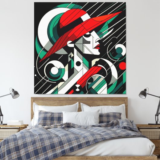 Opvallende visuele illustraties #4 canvas afdruk (Insitu (Slaapkamer))