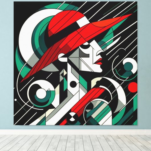 Opvallende visuele illustraties #4 canvas afdruk (Insitu (Houten vloer))