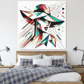 Opvallende visuele illustraties #5 canvas afdruk (Insitu (Slaapkamer))