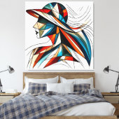 Opvallende visuele illustraties #8 canvas afdruk (Insitu (Slaapkamer))