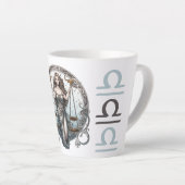 Opvallende Weegschaal Symbool Kunstwerk Latte Mok (Rechterhoek)