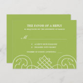 Opvallende wervelingen bruiloft RSVP Briefkaart (Voorkant / Achterkant)