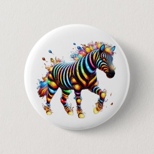 Opvallende Zebra Charm Ronde Button 5,7 Cm (Voorkant)