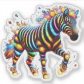 Opvallende Zebra Charm Sticker (Voorkant)