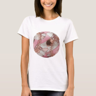 Opvallende zilveren HONKBALBAL Slogan Design T-shirt