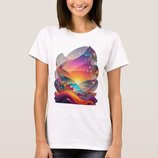 Opvallende zilveren UNIVERSE Statement T-shirt (Voorkant)