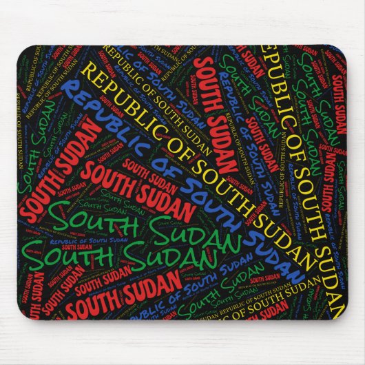 Opvallende Zuid-Soedanese vlagkleuren patriottisch Muismat (Voorkant)