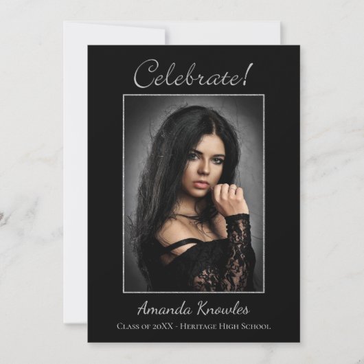 Opvallende zwarte en witte fotograaf kaart (Voorkant)