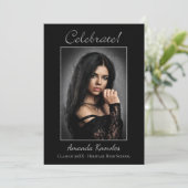 Opvallende zwarte en witte fotograaf kaart (Staand voorkant)