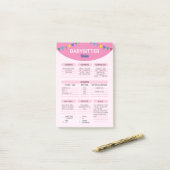 Opvang Bedrijf | Babysitter Informatie Notitie Post-it® Notes (Op bureau)