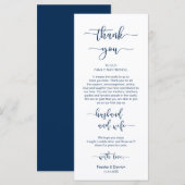 Opvang Plaatsen Dank u, Navy Blue, kaart (Voorkant / Achterkant)