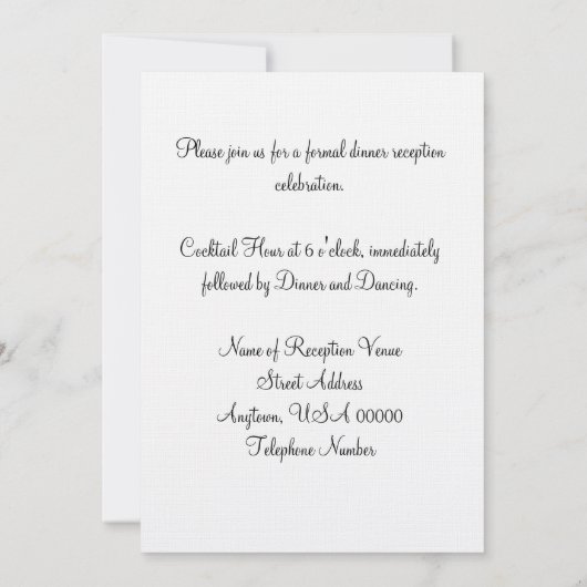 Opvang Uitnodiging Witte Weddenschap Laurel (Achterkant)