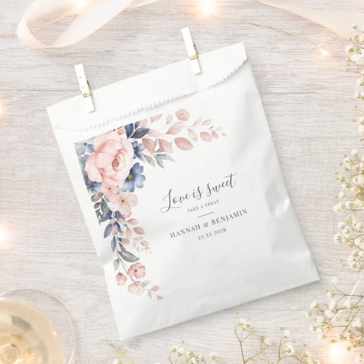 Opvang van botanische bruiloft met roze Floral Bedankzakje (Geknipt)