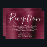 Opvang van het Paarse huwelijk van Burgundy Kaart<br><div class="desc">Paarse Bourgogne Faux geborsteld met metalen legant opvangkaart voor een postbruiloft. Deze Cranberry Marsala Wedding Reception Kaart kan worden aangepast om uw bericht en het adres van de ontvangstpartij te omvatten. De Opvangkaart maakt deel uit van het Collectie van de Bourgogne. Als u extra aangepaste punten zou willen gelieve de...</div>