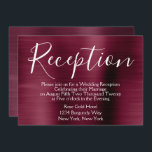 Opvang van het Paarse huwelijk van Burgundy Kaart<br><div class="desc">Paarse Bourgogne Faux geborsteld met metalen legant opvangkaart voor een postbruiloft. Deze Cranberry Marsala Wedding Reception Kaart kan worden aangepast om uw bericht en het adres van de ontvangstpartij te omvatten. De Opvangkaart maakt deel uit van het Collectie van de Bourgogne. Als u extra aangepaste punten zou willen gelieve de...</div>