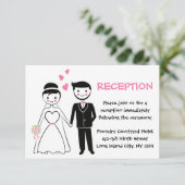 Opvang van roze weddenschappen - Cartoon bride en  Kaart (Staand voorkant)