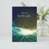 Opvangkaart voor Neon Star Bar Mitzvah Party Informatiekaartje (Staand voorkant)