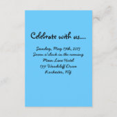 Opvangkaart voor Neon Star Bar Mitzvah Party Informatiekaartje (Achterkant)