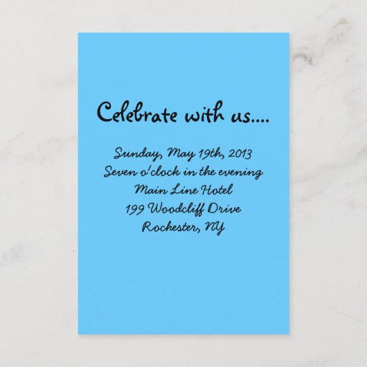 Opvangkaart voor Neon Star Bar Mitzvah Party Informatiekaartje (Achterkant)