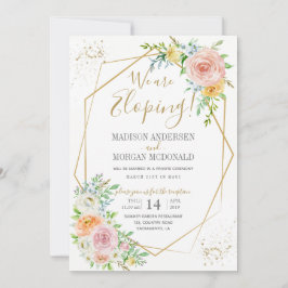 Opvanguitnodiging voor Blush floral Elopement Kaart
