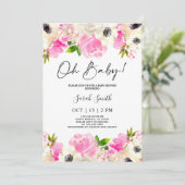Opvlieger anemone Baby shower Kaart (Staand voorkant)
