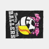 Opvoeden Ballers - Grappig Softbal Volleybal Voetb Fleece Deken (Voorkant (Horizontaal))