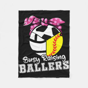 Opvoeden Ballers - Grappig Softbal Volleybal Voetb Fleece Deken